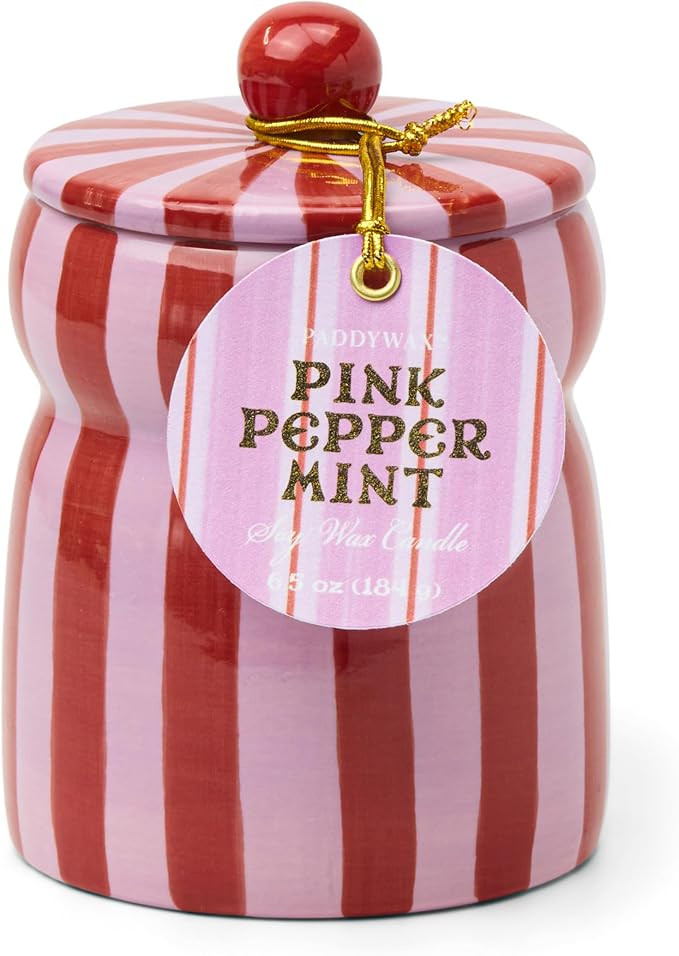 Paddywax Cabana Hand-Painted Scented Candle with Lid in Ceramic Reusable Jar, Clean-Burn Soy Cand... | Amazon (US)