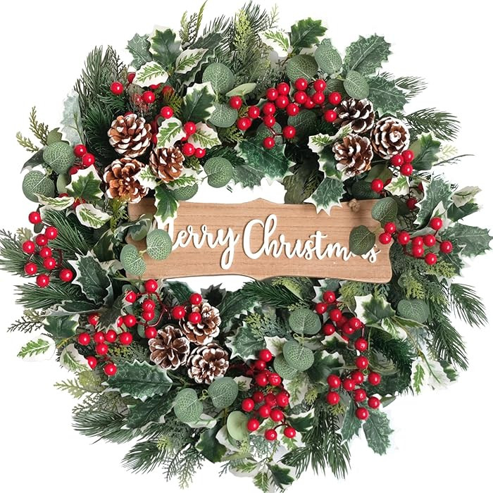 idyllic Christmas Wreath-22 Christmas Decoration Wreaths for Front Door Winter Spring Wreath with... | Amazon (US)