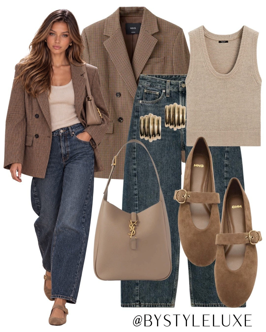 AUTUMN LOOKS - Deep rich tones for everyday in autumn with the brown check blazer and dark indigo @Zara jeans 

#jeans #blazer #autumnoutfit

#LTKautumn #LTKjeans #LTKshoes