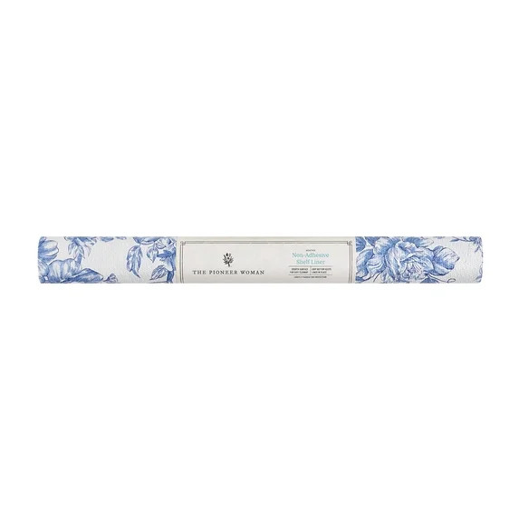 The Pioneer Woman Agatha Non-Adhesive Vinyl Shelf Liner, Blue, 20" x 6' | Walmart (US)