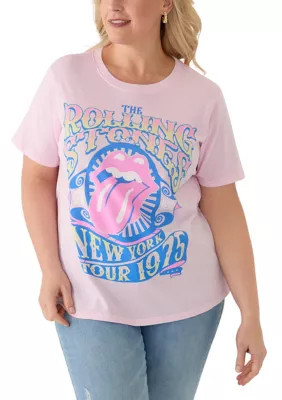 The Rolling Stones Plus Size NY Tour Pigment Wash Graphic T-Shirt | Belk