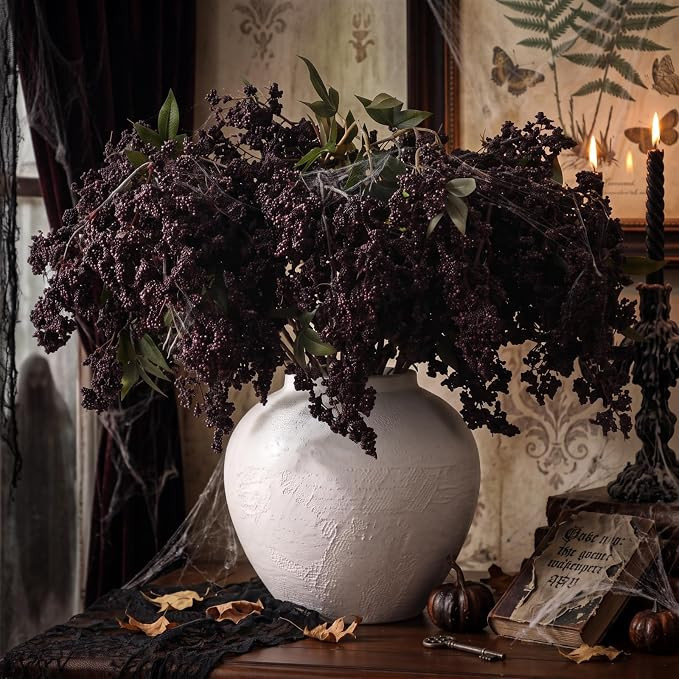 3 Pcs Artificial Berry Stems 35 Inch Black Purple Fall Decor | Amazon (US)