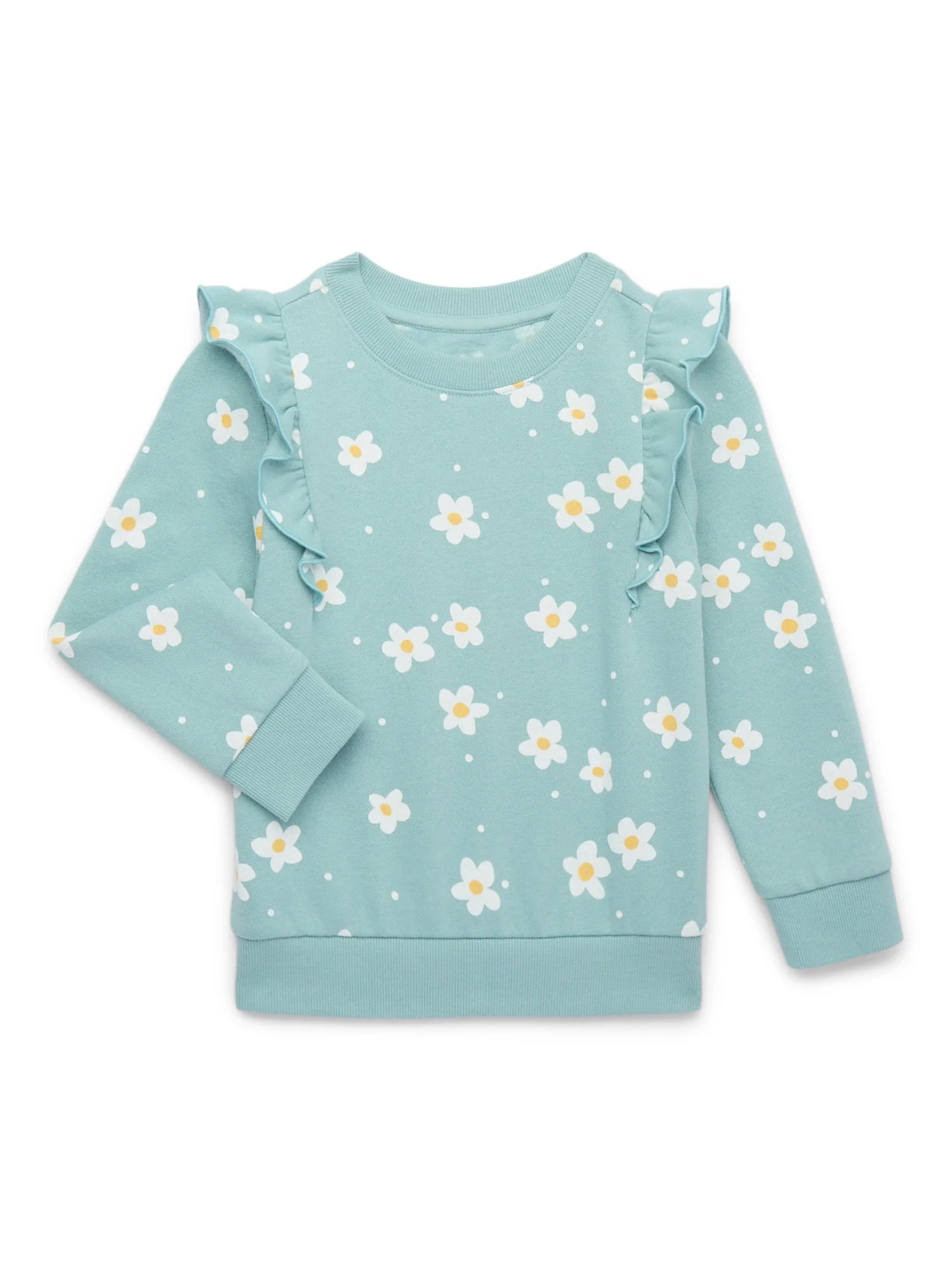 Wonder Nation Toddler Girl Fleece Crewneck Sweatshirt, Sizes 12M-5T | Walmart (US)