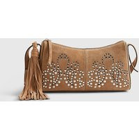 River Island Womens Beige Suede Studded Cross Body Bag | River Island UK & IE