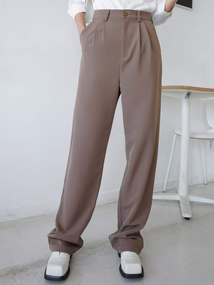 DAZY Plicated Wide Leg Tailored Pants | SHEIN