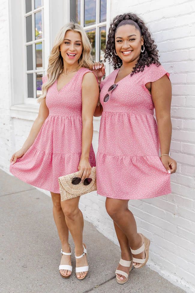 Summer Dreams Pink Polka Dot Tiered Mini Dress | Pink Lily