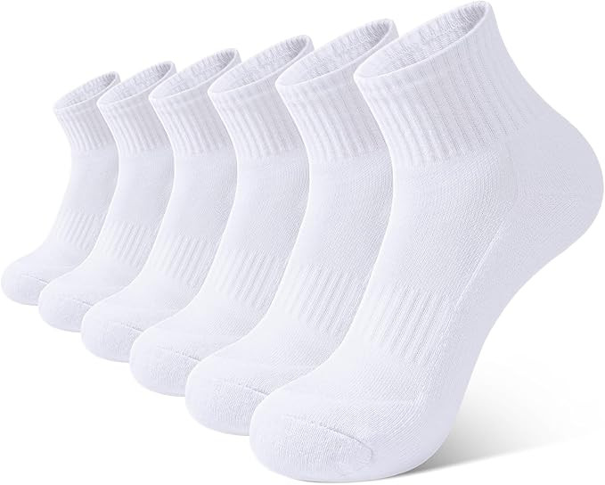 BOOPH 6 Pairs Kids Socks Boys Girls Cushioned Quarter Socks Athletic Ankle Sock 4-14 Years | Amazon (US)