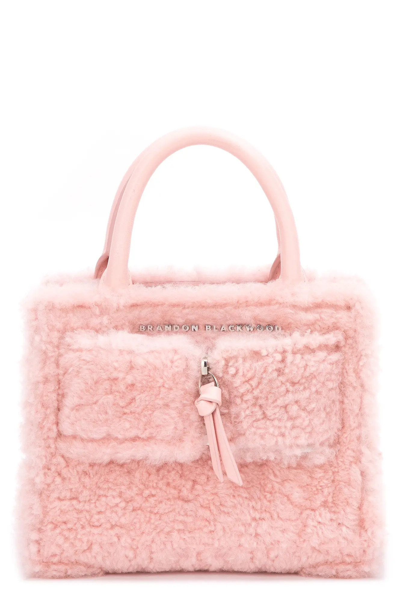Brandon Blackwood Kuei Mini Leather Crossbody Bag in Pink Shearling at Nordstrom | Nordstrom