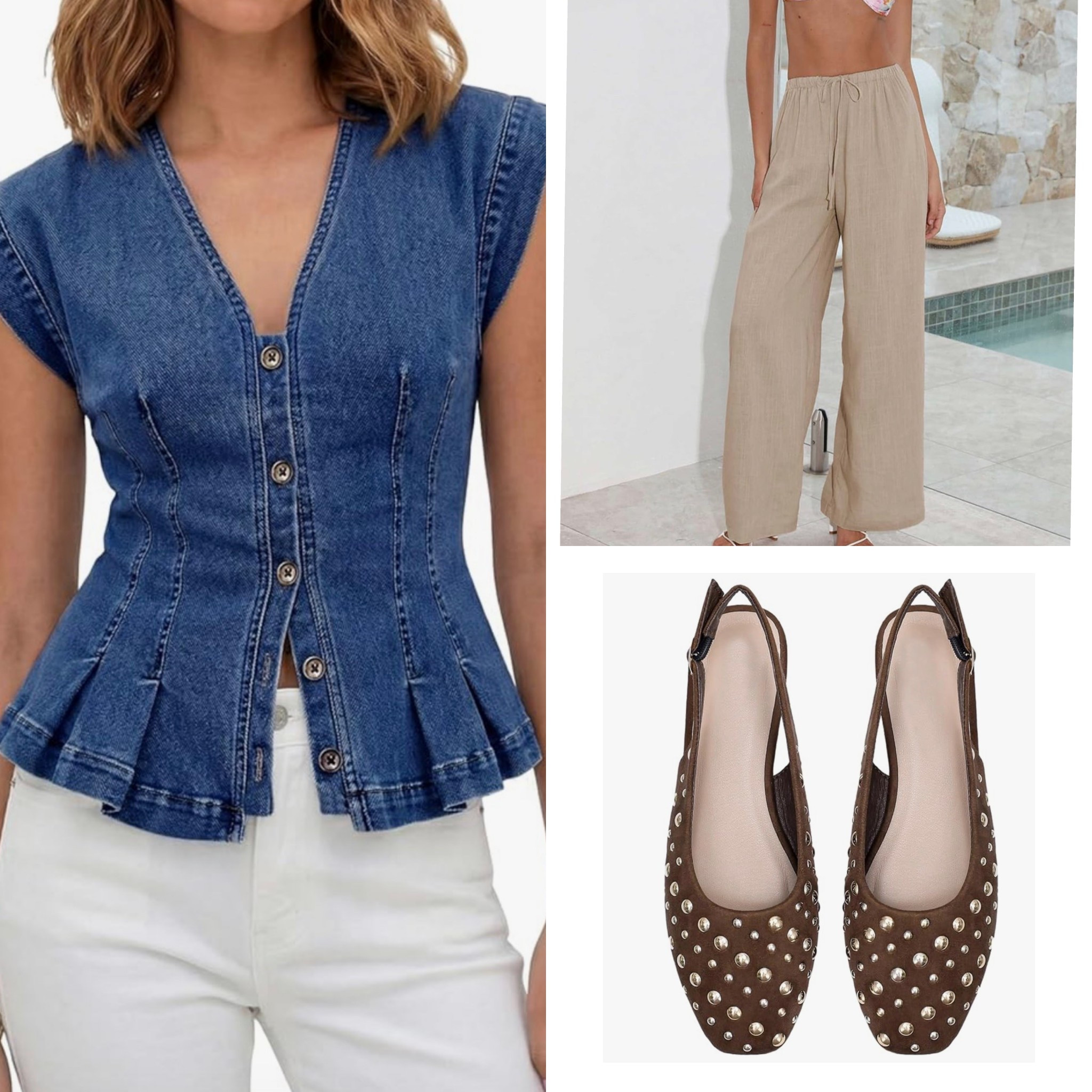 Perfect linen pants. Wearing a size small. This denim top is a free people look alike. It’s such a flattering fit. It has stretched so it’s very comfortable. I’m wearing a size medium. #Amazon

#LTKgrwm #LTKOver40 #LTKmomlife