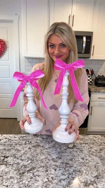 Linked my pink velvet ribbon from Amazon! Also linked my spray paint color, and similar heart sweaters! 

#LTKSeasonal #LTKhome #LTKVideo
