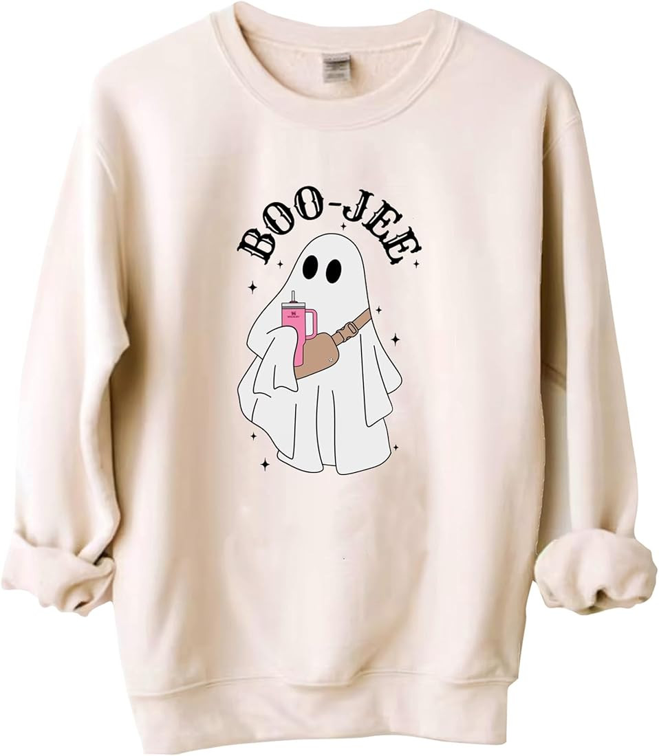Guzado Boo Jee Sweatshirt, Cute Ghost Halloween Costume Sweater Boujee Spooky Season T-shirt, Swe... | Amazon (US)