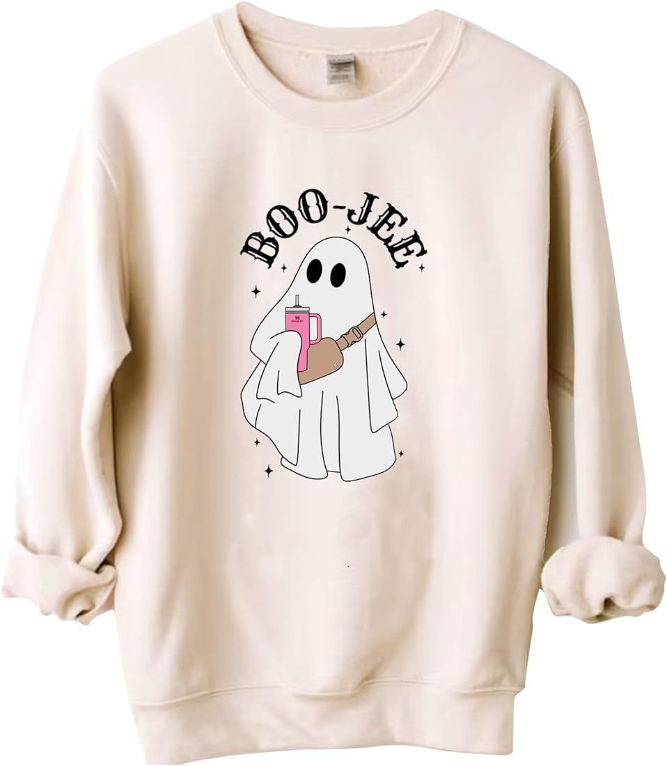 Guzado Boo Jee Sweatshirt, Cute Ghost Halloween Costume Sweater Boujee Spooky Season T-shirt, Swe... | Amazon (US)