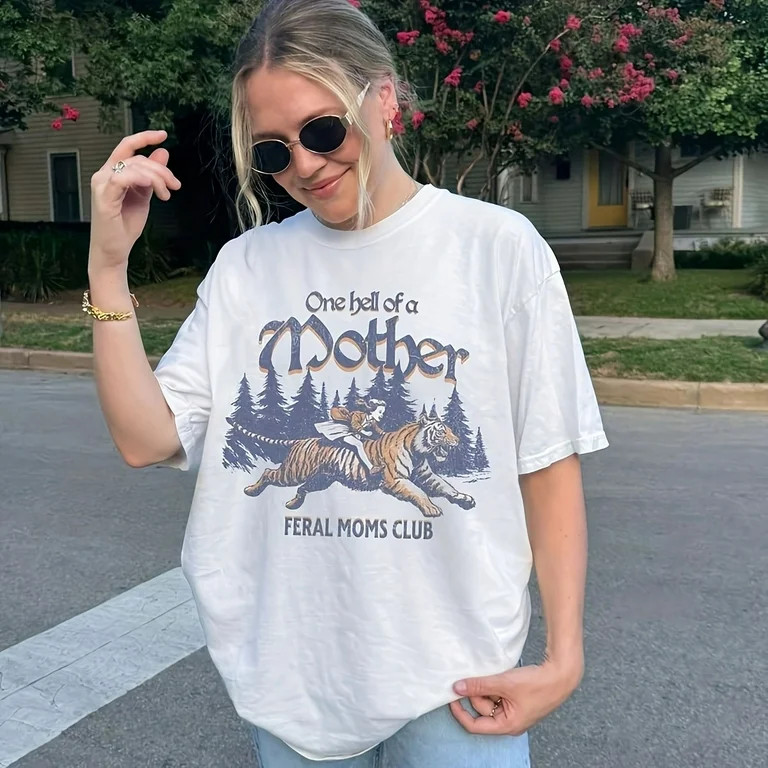 Moms Club S1Hirt, Vintage Tiger Graphic , Pernalized MomMum Gift, Vintage Mom MeB1Ody's Wife, Mom... | Walmart (US)