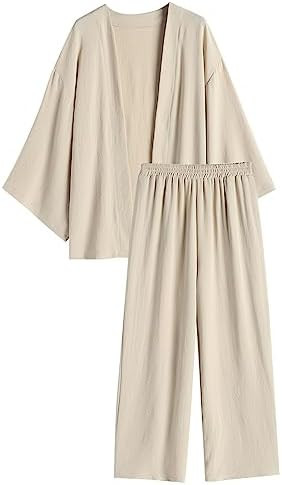 ZAFUL Women 2 Piece Tracksuits Outfits Loungewear Sets Solid Loose Cardigan Suits And Wide Leg Pa... | Amazon (US)