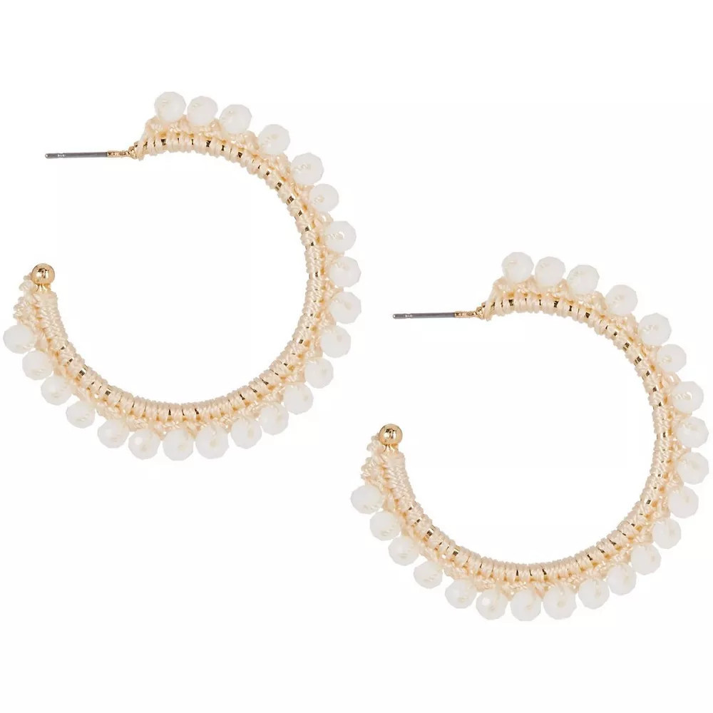 Bead Wrapped C-Hoop Earrings | Bealls