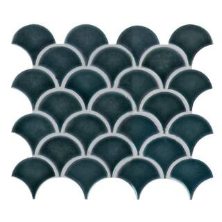 MSI Azul Scallop Glossy 13.11 in. x 9.96 in. x 8 mm Glossy Porcelain Mosaic Tile (9.1 sq. ft. / c... | The Home Depot