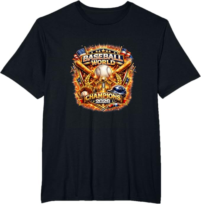 Baseball World Champions 2026 Vintage Style Graphic T-Shirt | Amazon (US)