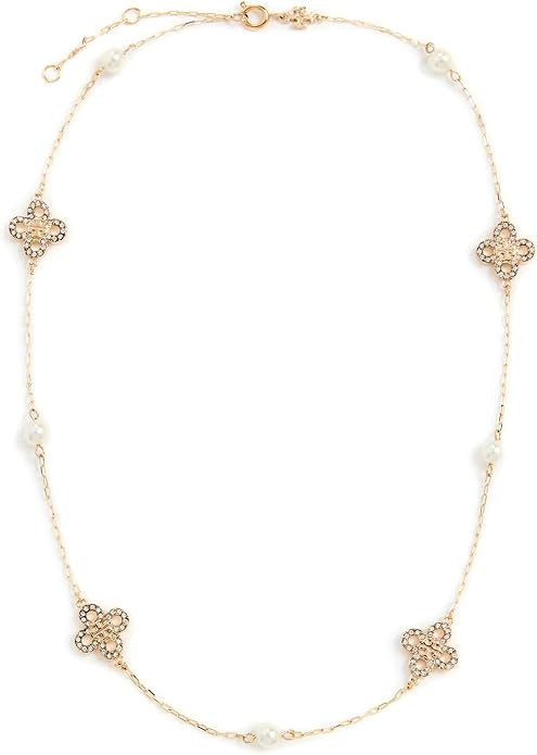 Tory Burch Women's Kira Clover Pearl Necklace | Amazon (US)