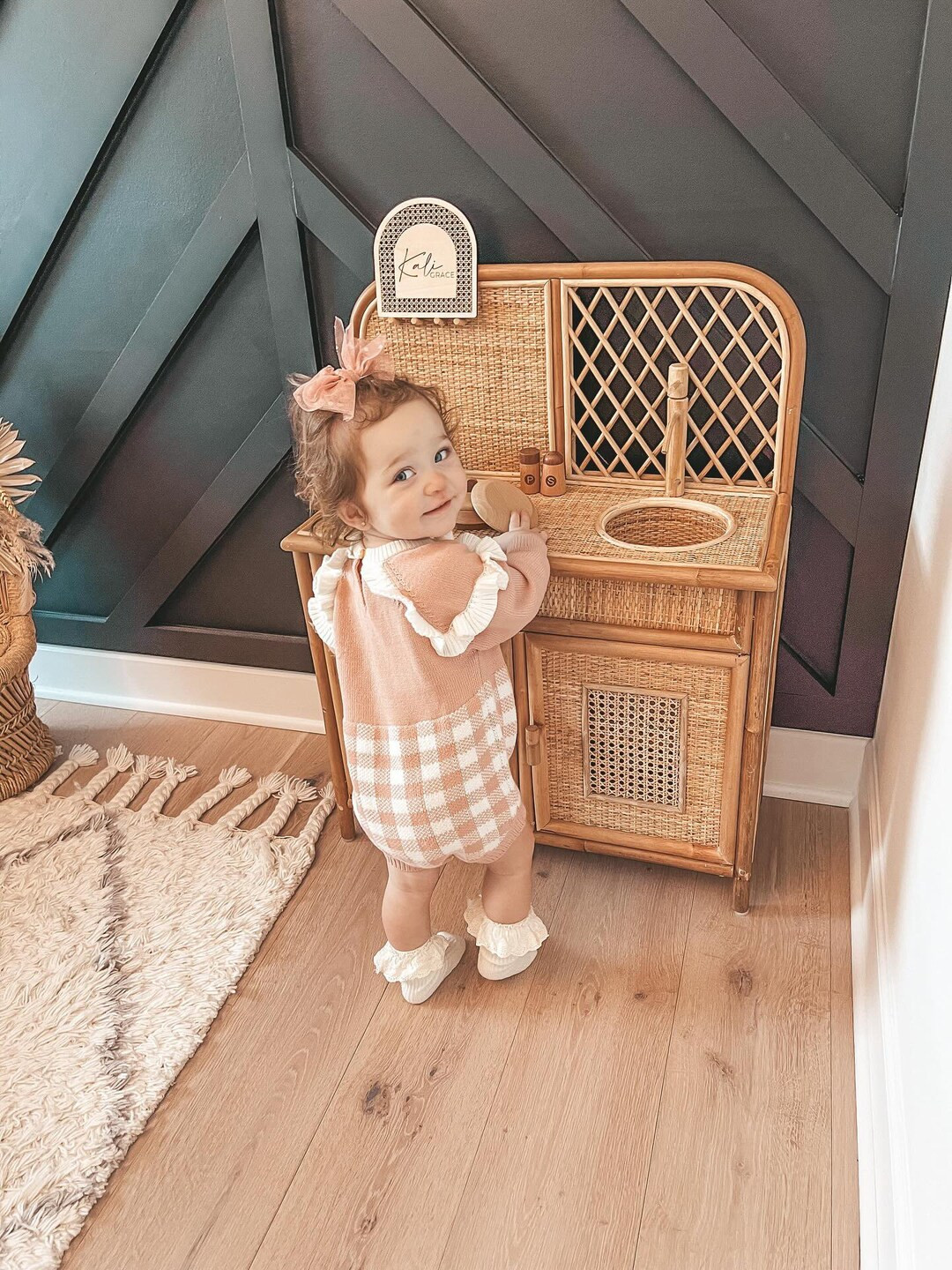 Small Sprouts Kitchenette - Children's Toy Pretend Play - Play Kitchen - Handmade Toy | Etsy (US)