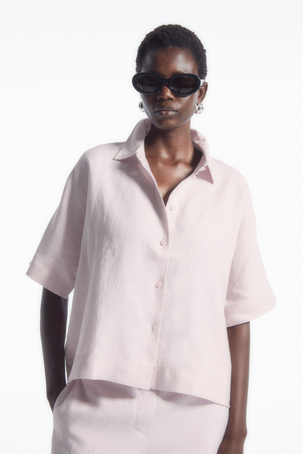 SHORT-SLEEVED LINEN SHIRT - LILAC - COS | COS UK
