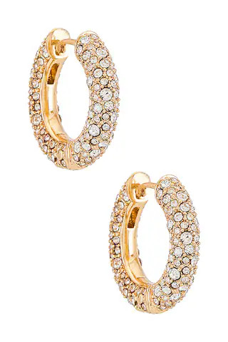 BaubleBar Carina Huggie Hoops in Clear from Revolve.com | Revolve Clothing (Global)