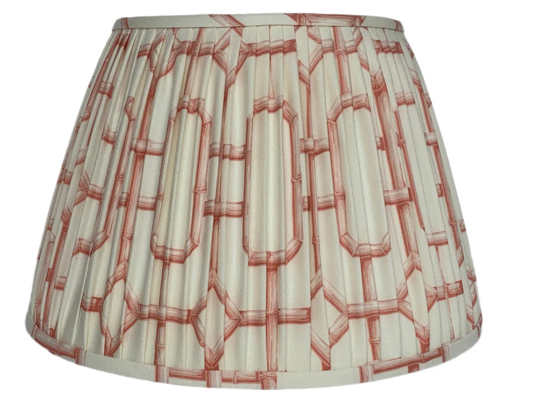Coral Linen Pleated Lampshade-blush Lamp Shade Gathered Sconce Chandelier Shade custom Made-to-or... | Etsy (US)
