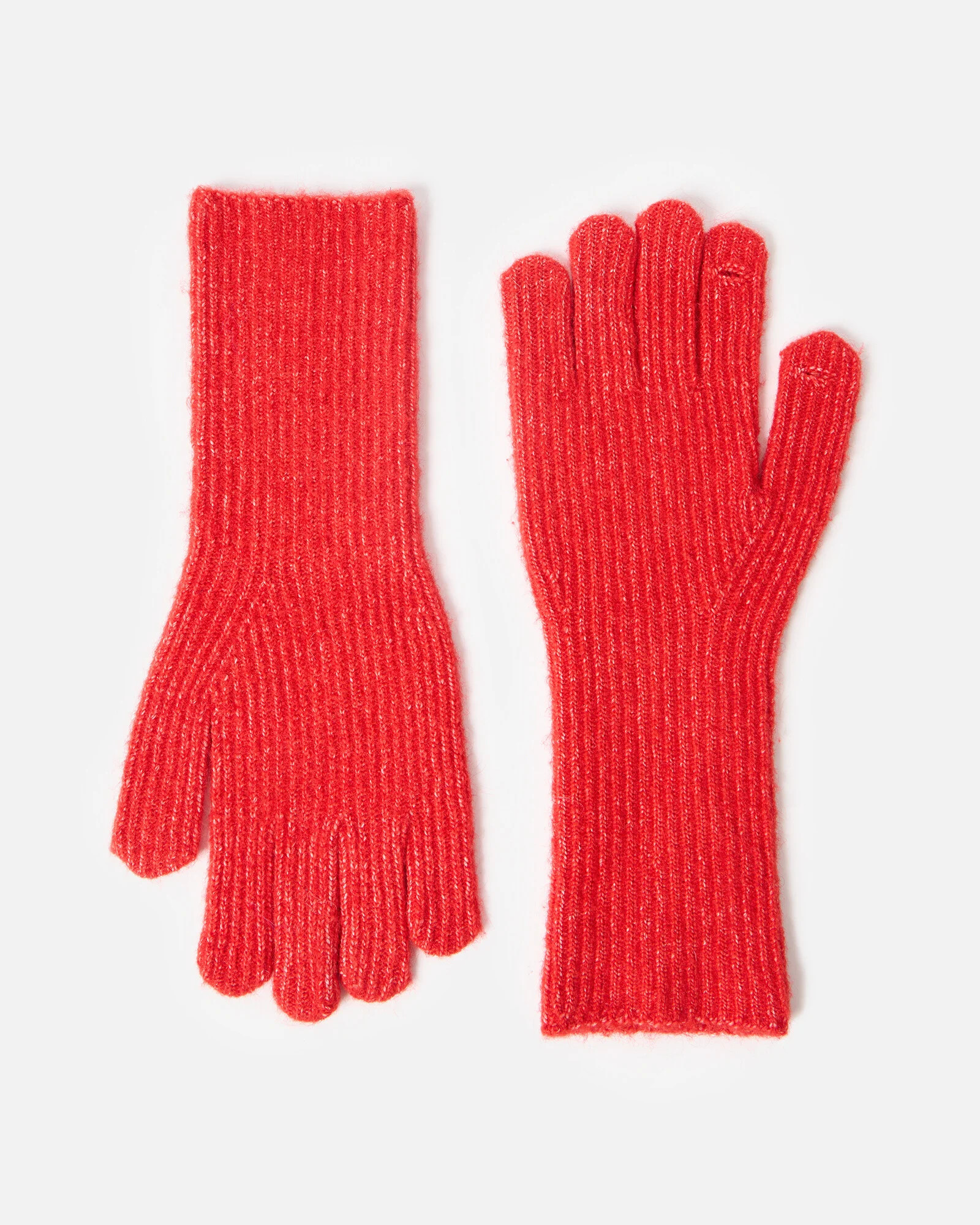 Red Ribbed Knitted Gloves | Oliver Bonas | Oliver Bonas (Global)