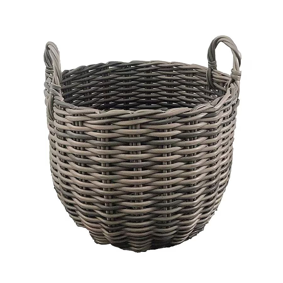 allen + roth 16.9-in W x 12.4-in H x 16.9-in D Gray Plastic Stackable Basket | Lowe's