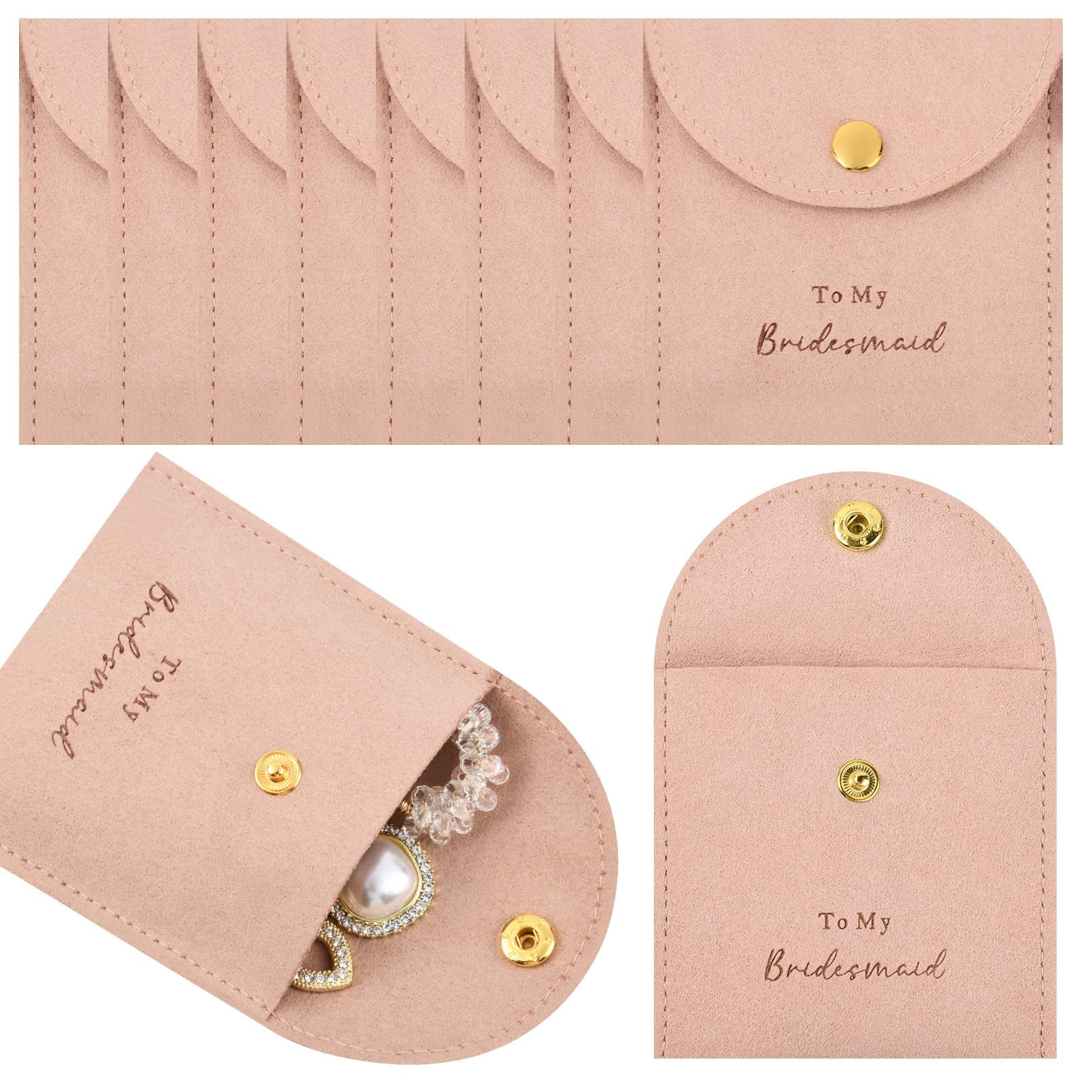 CEELGON Jewelry Bags Bridesmaid Gifts Set of 8 Velvet Small Jewelry Pouch with Button Bracelet Ea... | Amazon (US)