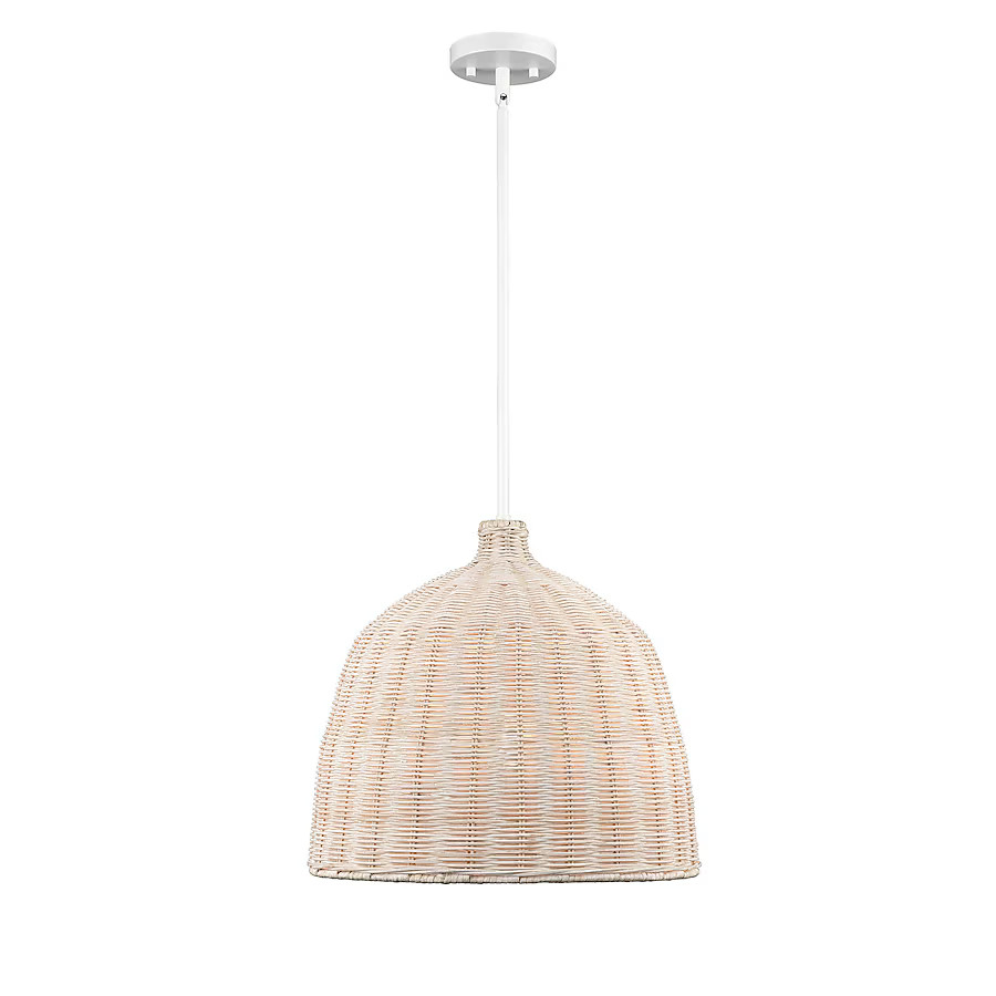 Millennium Lighting Elise White Traditional Cylinder Pendant Light | Lowe's