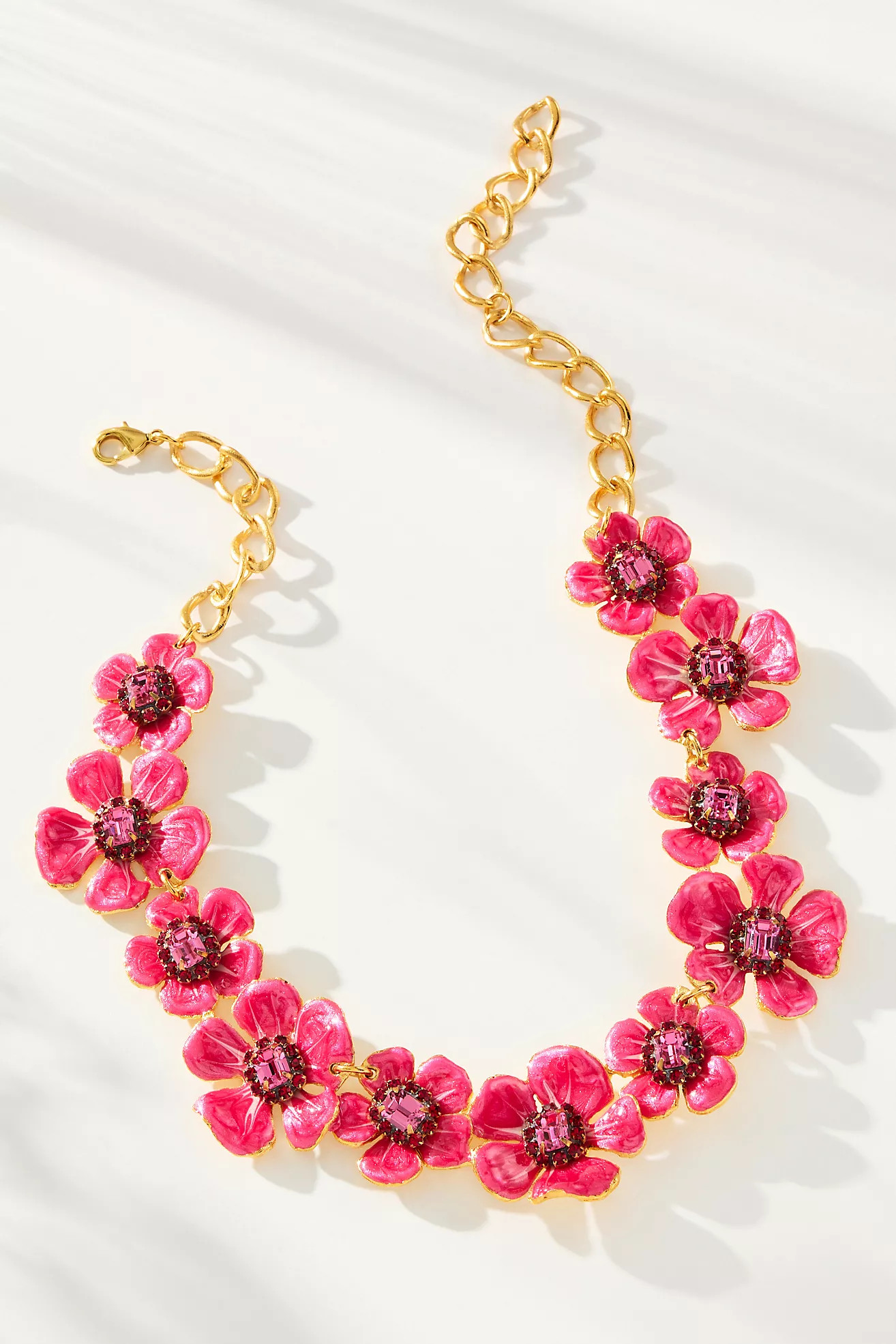 The Pink Reef Handpainted Floral Necklace | Anthropologie (US)