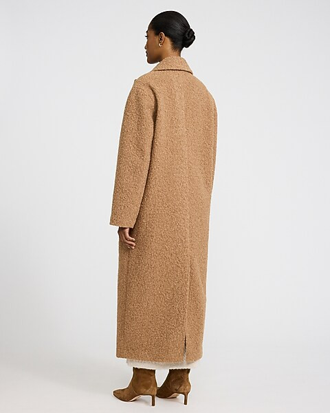 Boucle Single Button Maxi Coat | Express