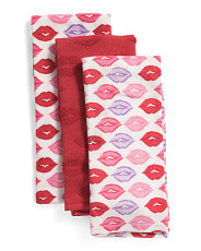 Rachel Zoe 3pc Lips Motif Kitchen Towels | TJ Maxx