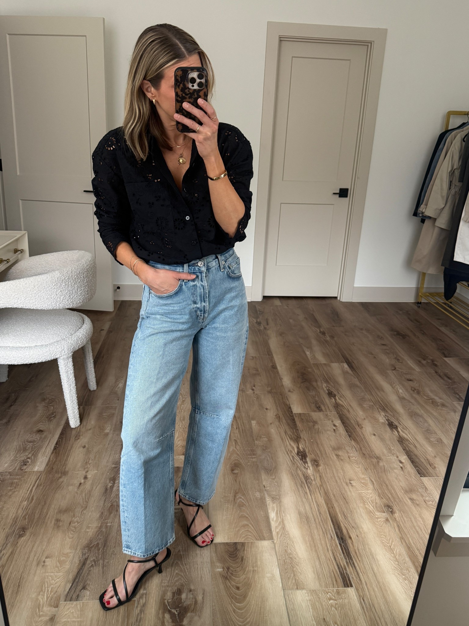Wearing 24 jeans (sized down for closer fit), small blouse 

#LTKOver40 #LTKgrwm #LTKootd