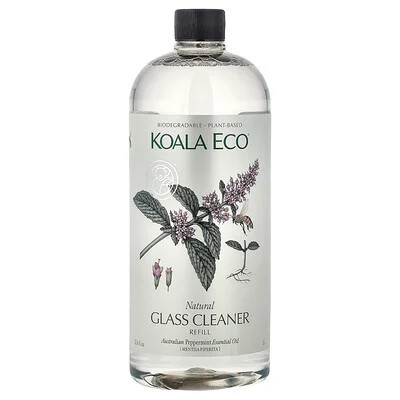Koala Eco, Natural Glass Cleaner, Refill, Australian Peppermint Essential Oil, 33.8 fl oz (1 l) | iHerb