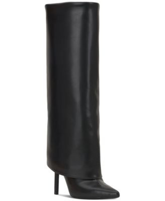 Skylar Wide-Calf Fold Over Cuffed Knee High Boots | Macy's
