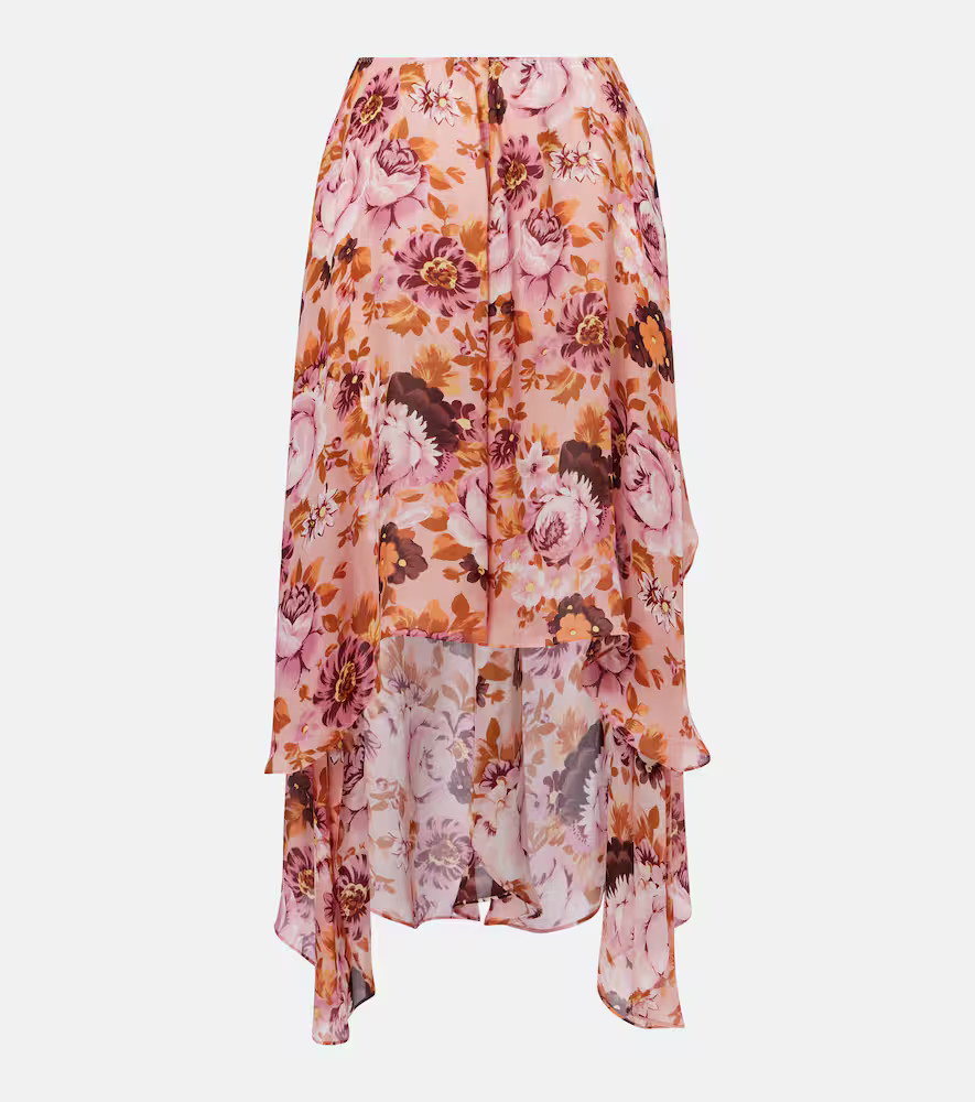 Chloé Asymmetric floral silk midi skirt | Mytheresa (US/CA)
