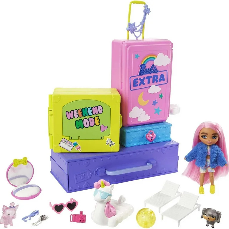Barbie Extra Minis Pet Dollhouse, Travel Party Playset with Doll, Puppies & Accessories | Walmart (US)