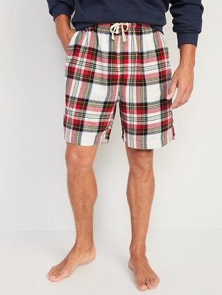Matching Printed Flannel Pajama Shorts for Men -- 7-inch inseam | Old Navy (US)