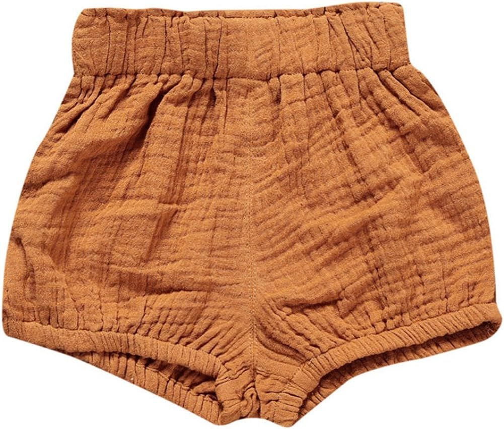 LOOLY Unisex Baby Girls Boys Cotton Linen Blend Bloomer Shorts | Amazon (US)