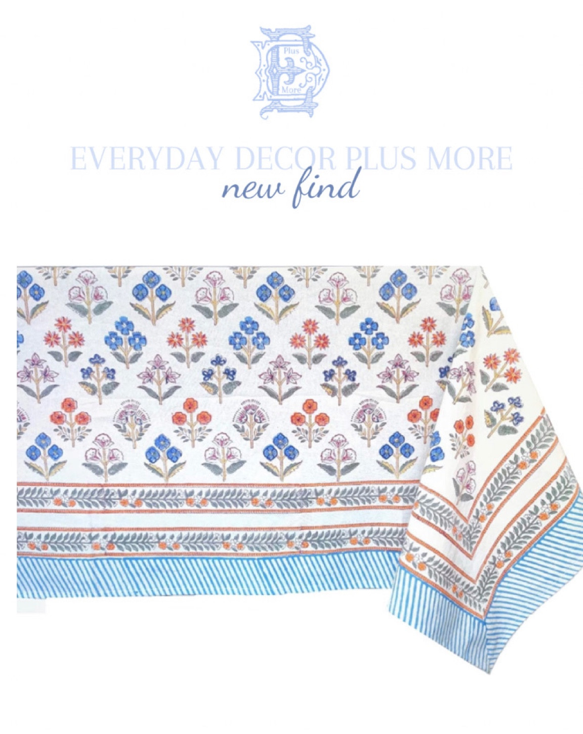 Block print tablecloth from Amazon! New block print 

#LTKHoliday #LTKunder50 #LTKSeasonal