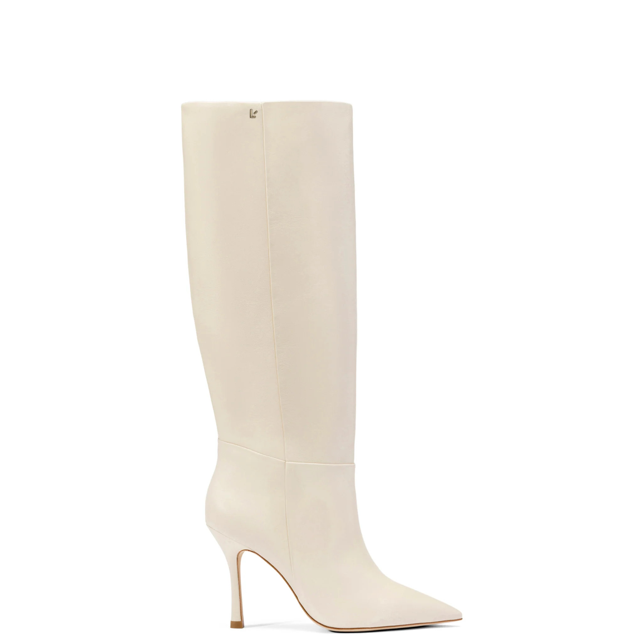 Kate Boot In Ivory Leather | Larroude