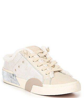 Dolce Vita Zantel Plush Leather Faux Fur Backless Mule Sneakers - 6 | Dillard's