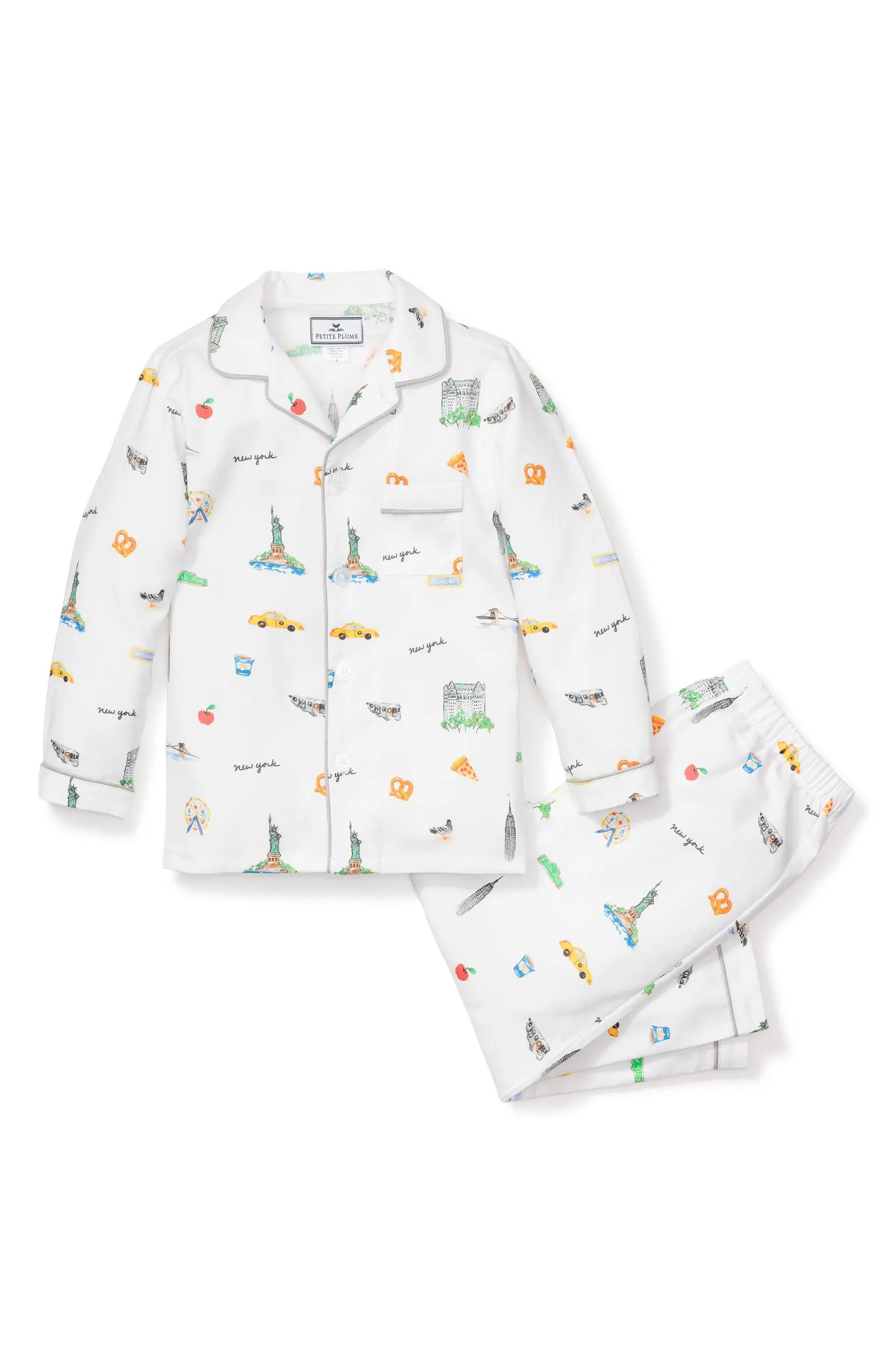 Petite Plume Kids' New York Two-Piece Pajamas | Nordstrom | Nordstrom