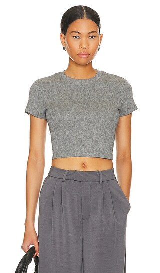 Cuts Tomboy Cropped Tee in Grey. - size L | Revolve Clothing (Global)