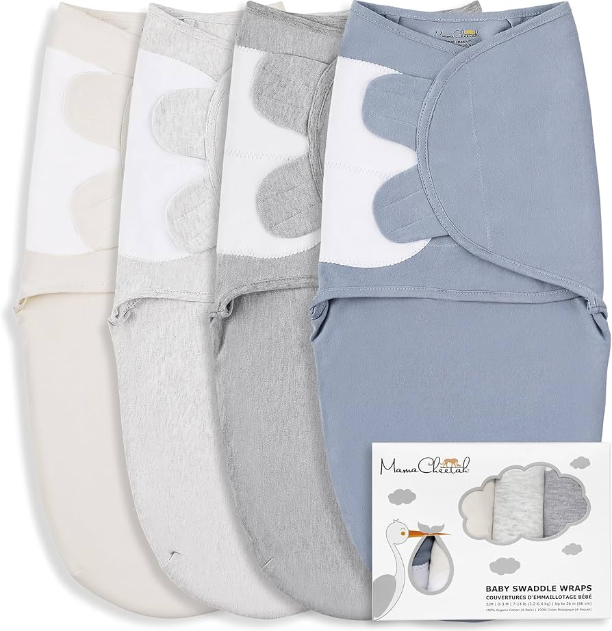 Mama Cheetah Baby Swaddle Sack, Organic Cotton Swaddle Blanket, Adjustable Swaddle Sleep Sacks, E... | Amazon (US)