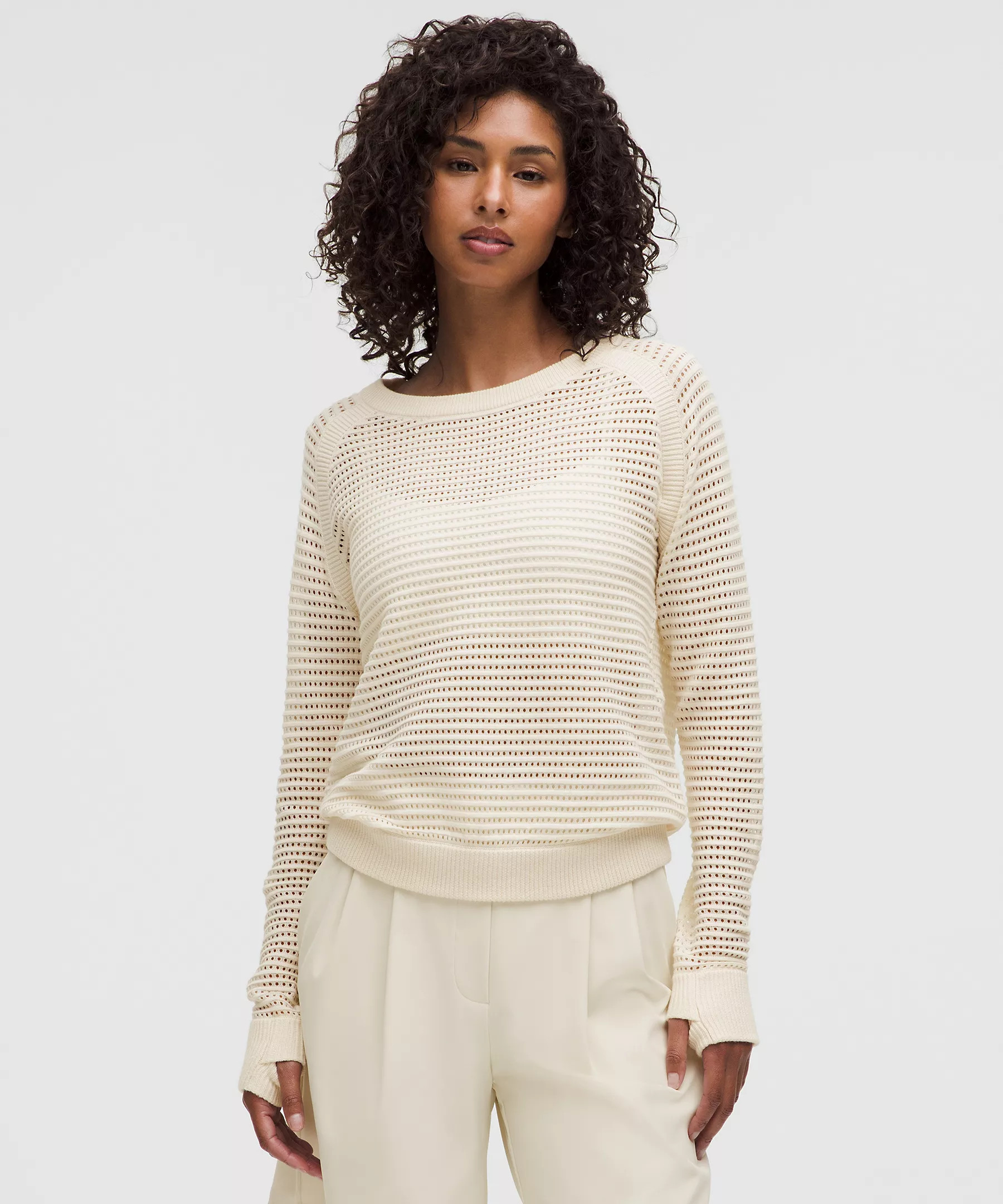 Pointelle-Knit Cotton Sweater | Women's Sweaters | lululemon | Lululemon (US)