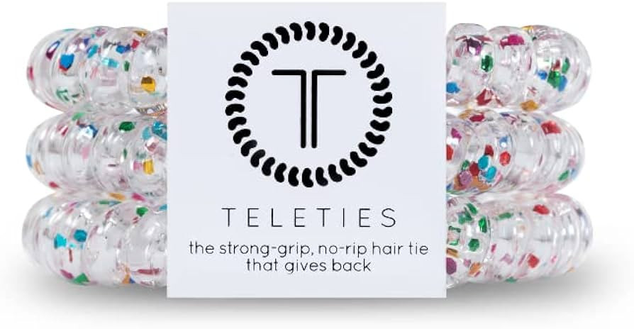 TELETIES - Spiral Hair Coils - Ponytail Holder Hair Ties for Women - Phone Cord Hair Ties - Stron... | Amazon (US)
