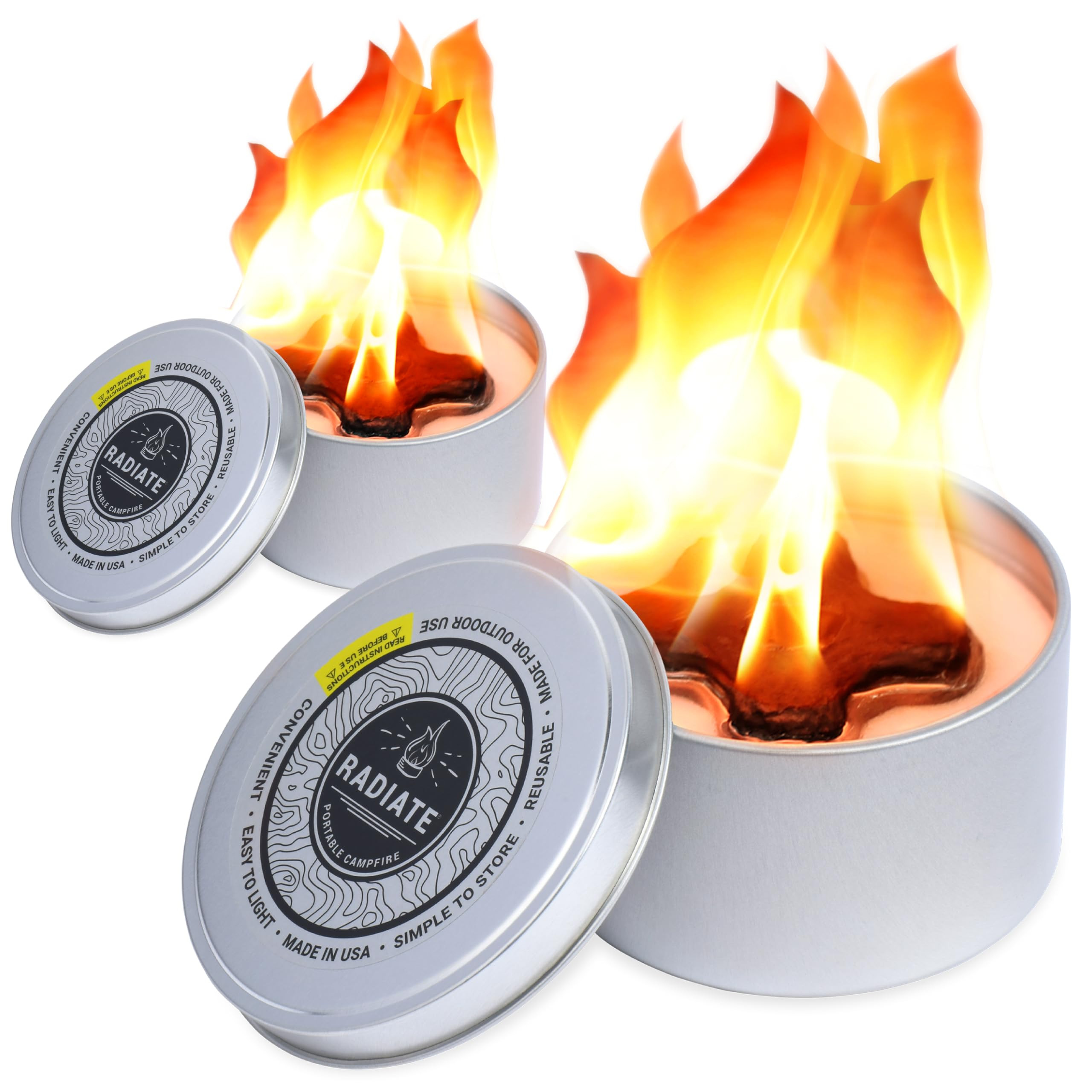 Radiate 2-Pack Portable Tabletop Firepit Campfire in a Can - 4" White Modern - 2 Hours Warmth & B... | Amazon (US)