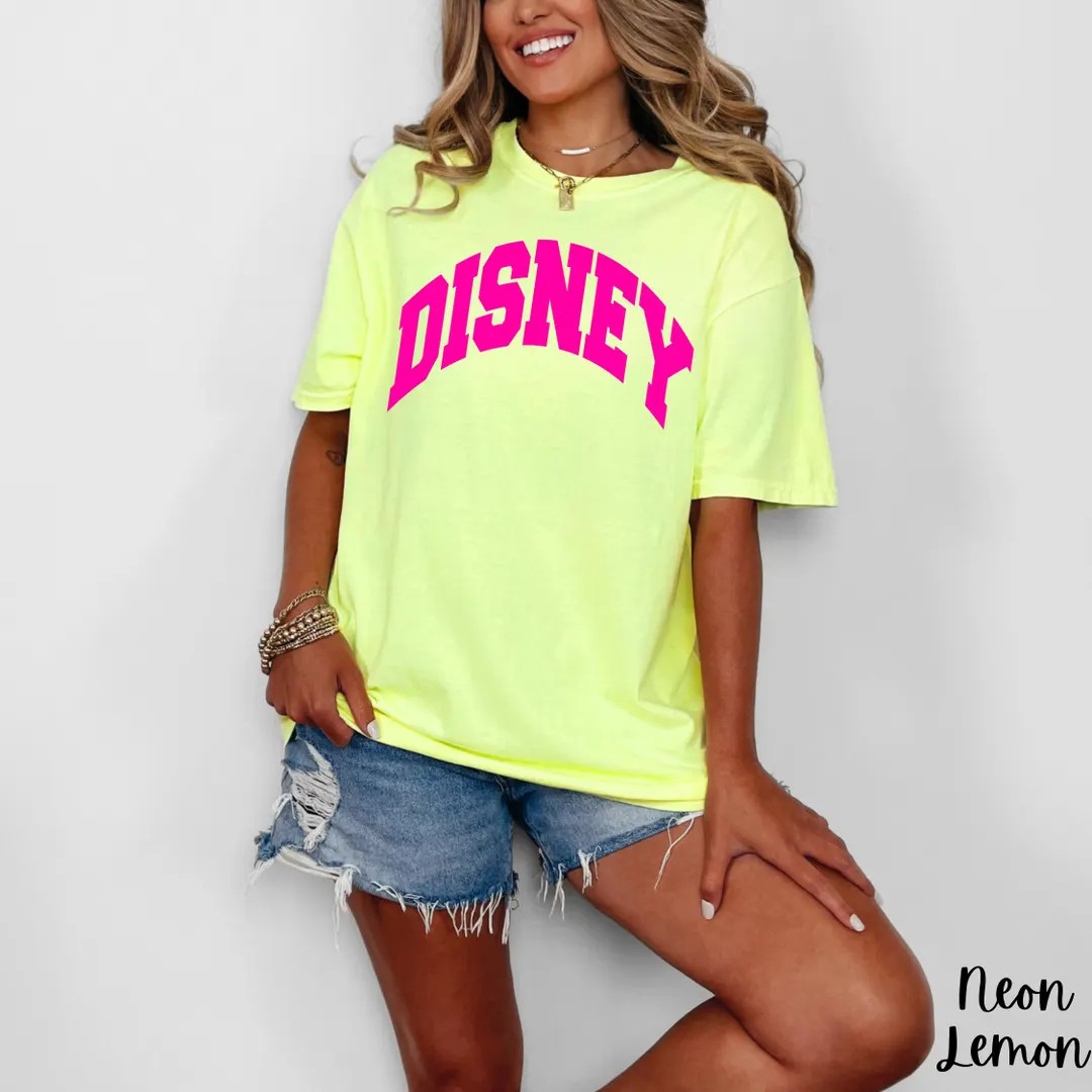 Comfort Colors Disney Shirt, Neon Disney World Shirt, Disney Vacation T-Shirt, Women's Disney Tee... | Etsy (US)